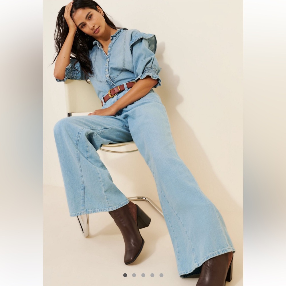 NWT Free People Sheridan Mid Rise Trouser - Coventry Blue